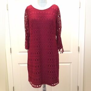 Lace Dress dark Red Size 14